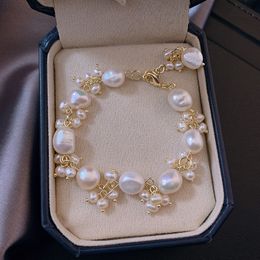 Corea del Sur East Gate temperamento pulsera de perlas de agua dulce i Corea del Sur East Gate temperamento pulsera de perlas de agua dulce i