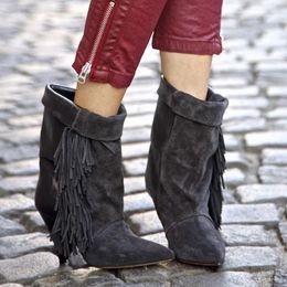 Compre al por mayor Botas De Cuero Gris Damas de bajo precio \u0026 de calidad  con envío gratuito | Es.DHgate