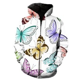 PriHuaTe Unisex Butterfly 3D Hoodie Sweater PriHuaTe Unisex Butterfly 3D Hoodie Sweater