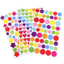 76Pcs Lindo Color sólido Pegatinas kawaii Dot Papelería Pegatinas Papel Adhesivo St