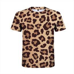 FEDULK Mens Summer Autumn Casual Tees Leopard Print Lapel Short Sleeve Comfort Fit T-Shirt Tops 