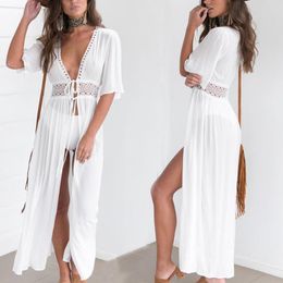 white lace caftan