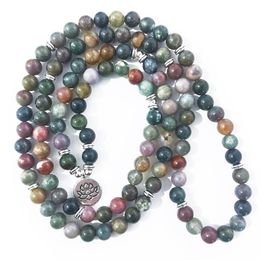 6/8/10mm India Agate 108 Tibetan Buddhist Prayer Beads Mala Necklace AAA+ 6/8/10mm India Agate 108 Tibetan Buddhist Prayer Beads Mala Necklace AAA+