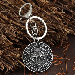 Norse Viking Wolf Head Keychain Vintage Nordic Mythology Animal Pendant Keyrings Norse Viking Wolf Head Keychain Vintage Nordic Mythology Animal Pendant Keyrings