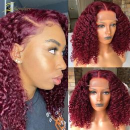 Buy Burgundy Curly Lace Front Wigs Online Shopping at DHgate.com