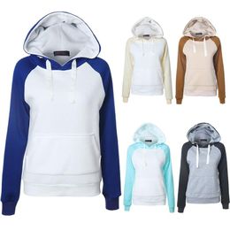 Etecredpow Women Fashion Raglan Sleeve Drawstring Contrast Color Coat Jacket Hooded Sweatshirts Etecredpow Women Fashion Raglan Sleeve Drawstring Contrast Color Coat Jacket Hooded Sweatshirts