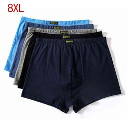 Men's Boxer Briefs Cotton High Waist Loose Underwear Shorts Underpants L-8XL