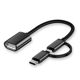 Cable Adaptador Host on-the-go Micro 5pin USB Enchufe Macho A Usb Hembra Jack 17cm 100 un 