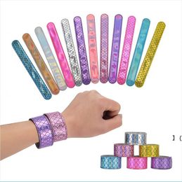 Pulseras de bofetadas de lentejuelas coloridas Pulseras de muñeca de fiesta Pulsera Pink Plata Pulseras de bofetadas de lentejuelas coloridas Pulseras de muñeca de fiesta Pulsera Pink Plata