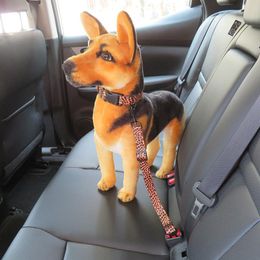 dogs car harness UK - Dog Collars & Leashes Pet Cat Car Safety Seat Belt Adjustable Leash Straps Rope Harness For Small Medium Dogs Travel Leads Clip Supplies