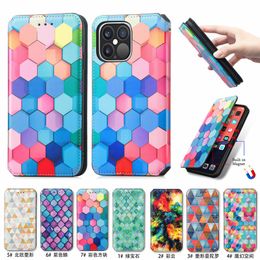 Para Teléfono Móvil Abatible Estuche Cubierta Arco Iris Patrón De Rayas-S5076 Para Teléfono Móvil Abatible Estuche Cubierta Arco Iris Patrón De Rayas-S5076