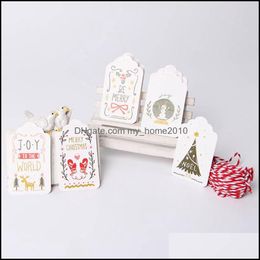 50pcs craft paper hang tags Christmas party favor label price Xmas gift cardEP