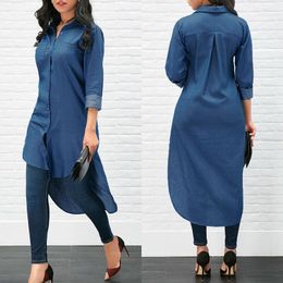 Blue Denim V-Neck Shirt – ASSET.PK 