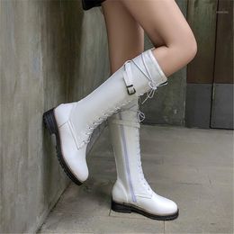 botas blancas piel mujer