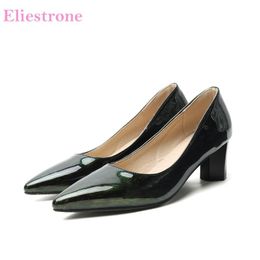 dark green low heels