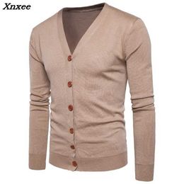 BAYYMen Long Sleeves Solid Button Up Slim Fit V Neck Cardigan Sweater Outwear 