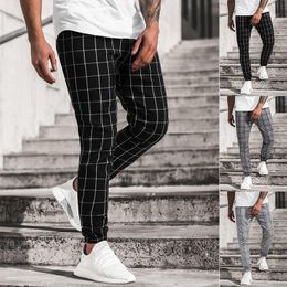 Hombres pantalones vestido a cuadros Pantalones Chinos Slim #White  Pantalones Hombre rocic.com