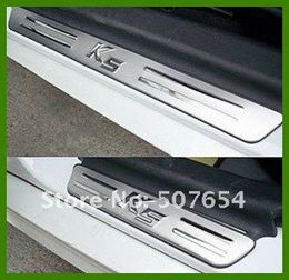 ZHLZH 4pcs Car Door Sill Scuff Plate for KIA Picanto X LINE 2015-2020 Auto Outer Door Sill Trim Strips Protector Kick Plates,Stainless Steel Scratch Cover Protector Welcome Guard Pedal Accessories