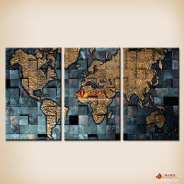 free shipping modern wall art the abstract world map painting on canvas canvas prints painting pictures decor paintings for living room wall