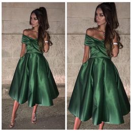 dark green tea length dress