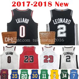 2017-18 New 2 Kawhi Leonard 0 Damian Lillard 23 Jersey 2018 Men\u0027s Kawhi Leonard Damian Lillard Jerseys Adult Embroidery