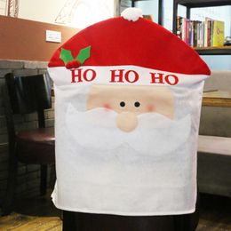 2016 New Creative Christmas Chair Cover 3 Patterns Santa Claus Elk Snowman Xmas Home Deco Decorations Free Shipping