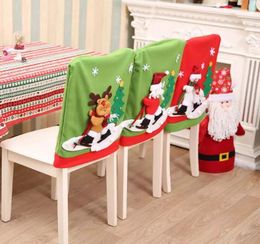 2018 Christmas Chair Cover Skidding Santa Claus Snowman Back Elk Ski Dinner Table Party Decor Ornaments Gifts