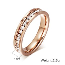 18k rose gold plated single row full diamond wedding ring female index finger ring golden color fashion jewelry with one hundred - Online Wedding Rings 18k rose gold plated single row full diamond wedding ring female index finger ring golden color fashion jewelry with one hundred - Online Wedding Rings