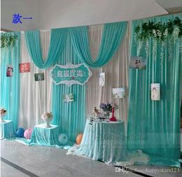 36m wedding party ice silk fabric drapery white blue color with swag stage prop fashion drape curtain backdrop dhl free - Christmas Stage Decorations 36m wedding party ice silk fabric drapery white blue color with swag stage prop fashion drape curtain backdrop dhl free - Christmas Stage Decorations