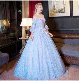 light blue medieval dress