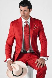 Discount Men Red White Wedding Suits | 2017 White Red Wedding ...
