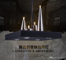 loft american industrial pendant lighting dia40 45cm vintage lighting for dining room black painted square home decoration lamp