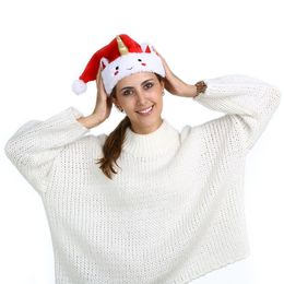 100pc 2018 new winter hat polyester unicorn cap for adult novelty animal christmas hat funny party kerstmuts free shippping - Funny Christmas Hats Adults 100pc 2018 new winter hat polyester unicorn cap for adult novelty animal christmas hat funny party kerstmuts free shippping - Funny Christmas Hats Adults