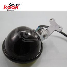 Top Quality Black Motorcycle LED Headlight Head Lamp Chrome For Harley Chopper Custom Yellow Lighying Universal Motorbike