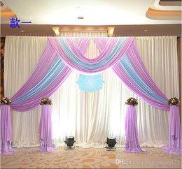 3m3m ice silk wedding backdrop curtain with swags wedding props satin drape pleated wedding stage decorations backdrops - Christmas Stage Decorations 3m3m ice silk wedding backdrop curtain with swags wedding props satin drape pleated wedding stage decorations backdrops - Christmas Stage Decorations