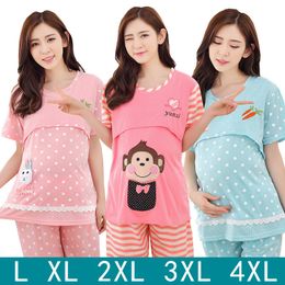 online shopping confinement serve short sleeve pure cotton suit postpartum nurse lactation clothes pregnant woman pajamas