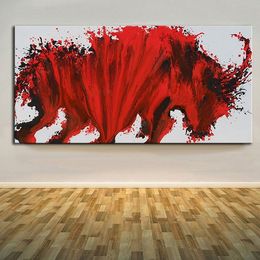 Peinture Abstraite Rouge à Lhuile Distributeurs En Gros En Ligne