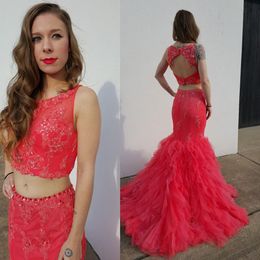 Hot Coral Prom Dress