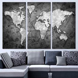 world map wall art panels nz 3 panels canvas art world map black and white