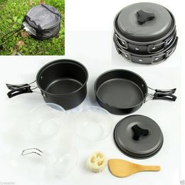 utensilios de cocina utensilios 2-3 persona Camping olla-set 8 piezas de acero inoxidable