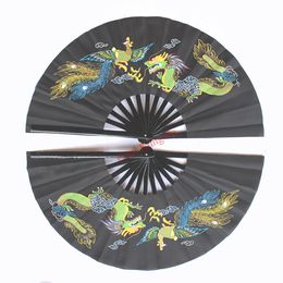 Fan de Tai Chi ventilador de seda chino de Kung Fu de los artes marciales de Kung Fu Fan de seda de la mano derecha de Wushu Funcionamiento de la danza Ventilador plegable de la mano del ventilador d
