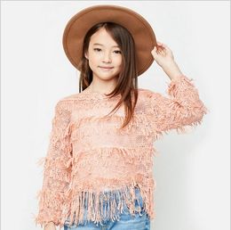 Spring Teenager Knit Tassel Sweaters Junior Fashion Hallow Out Pullover 2017 Babies Casual Jumper Tops Childrens Clothing Spring Teenager Knit Tassel Sweaters Junior Fashion Hallow Out Pullover 2017 Babies Casual Jumper Tops Childrens Clothing