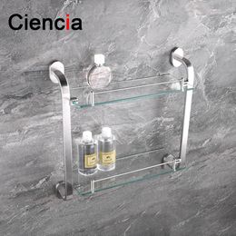 free shipping sus304 stainless steel double tier glass shelf bathroom accessories - Bathroom Accessories Discount free shipping sus304 stainless steel double tier glass shelf bathroom accessories - Bathroom Accessories Discount