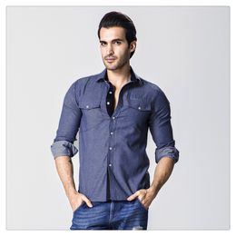 Designer Shirts Men Spring Autumn High Quality Fashion Pure Color Mens Casual Cotton Washing Denim US SizeXS L Deals Designer Shirts Men Spring Autumn High Quality Fashion Pure Color Mens Casual Cotton Washing Denim US SizeXS L Deals