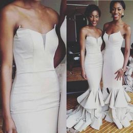 white fitted bridesmaid dresses