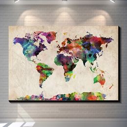 unframed minimalist world map oil painting on canvas giclee wall art paintings abstract picture decor living room decor
