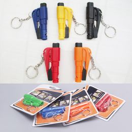 3 en 1 Herramienta de Rescate de Escape de Emergencia Mini Coche Auto Ventana de Seguridad Martillo Rompiendo Con Llavero Cintur/ón de Corte Cuchillo Cuchillo