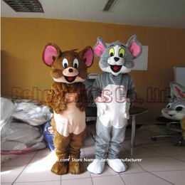 tom jerry mascot costume free shipping cheap high quality carnival party fancy plush walking tom cat jerry mouse mascot adult size