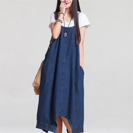 ankle length denim dress