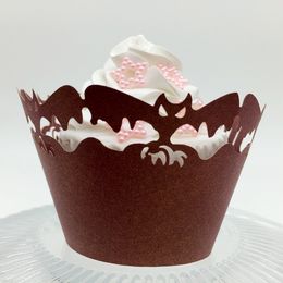 halloween decorations laser cut bat cupcake wrapper cupcake decorations wholesale for halloween party baking cupcake cake decoration